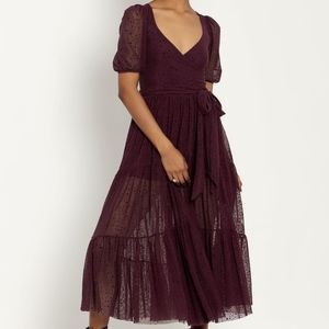 NWOT Blackmilk Midnight Delight Mauve Wrap Midaxi Dress - LIMITED